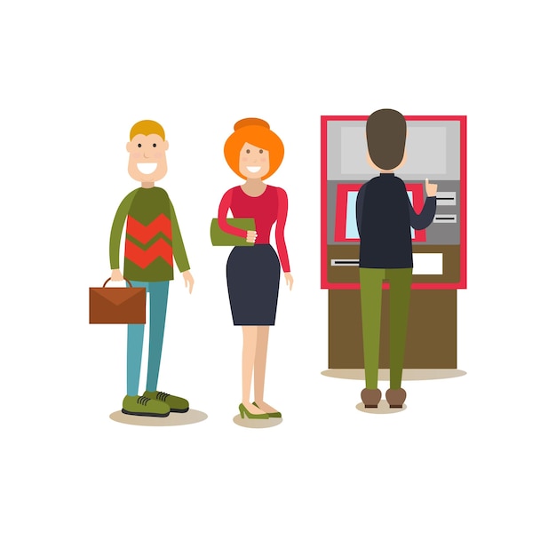 Vector bank people concept vector illustration in flat style