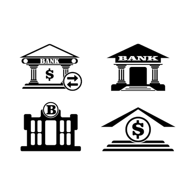 Bank pictogram logo vector ontwerpsjabloon