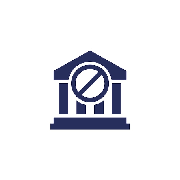 Bank sanctions icon on white