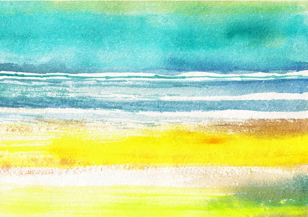 bank of sea watercolor painting