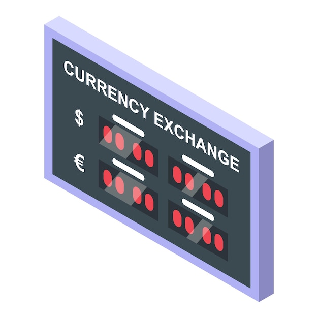 Bank valuta wisselen pictogram Isometrisch van bank valuta wisselen vector pictogram voor webdesign geïsoleerd op een witte achtergrond