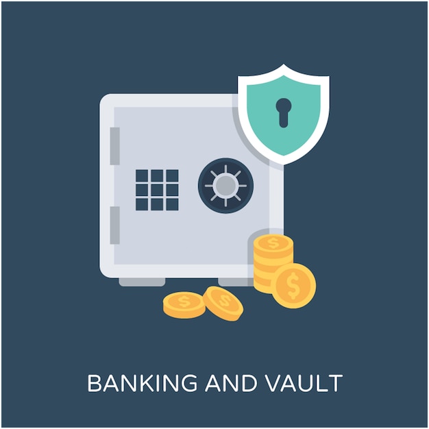 Bank Vault platte Vector Icon