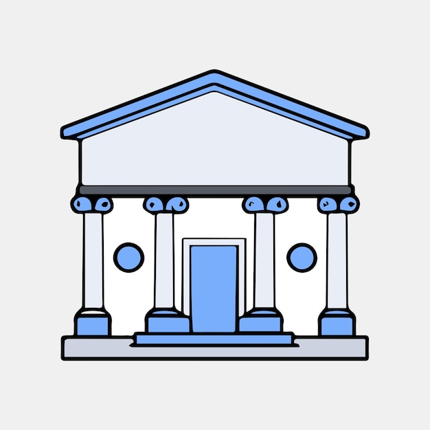 bank vector doodle contour illustratie