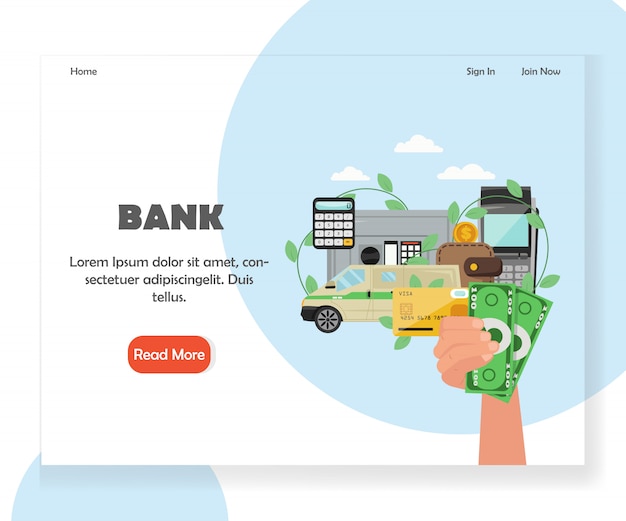 Bank website landing page template