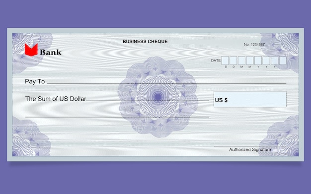 Vector bankcheque ontwerp usd guilloche achtergrond