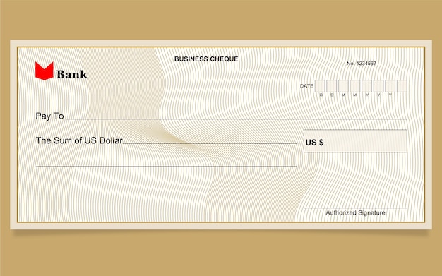 Bankcheque ontwerp, usd, guilloche achtergrond