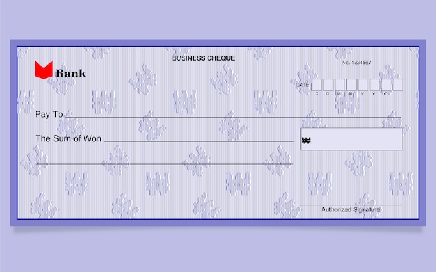 Bankcheque ontwerp WON Reliëf achtergrond