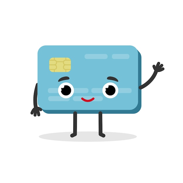 Bankcreditcard schattig karakter in cartoonstijl