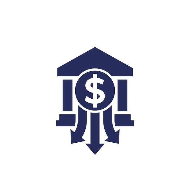Vector bankdeposito's drain icon geldopnames