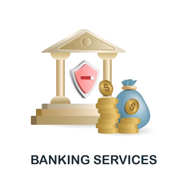 Bankdiensten pictogram 3d illustratie uit fintech-collectie Creative Banking Services 3D-pictogram voor webdesign sjablonen, infographics en meer