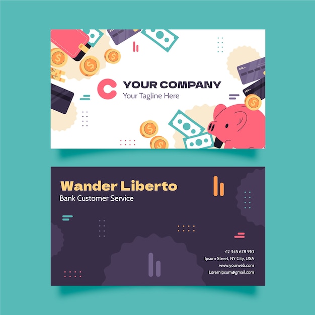 Vector banking business horizontal business card