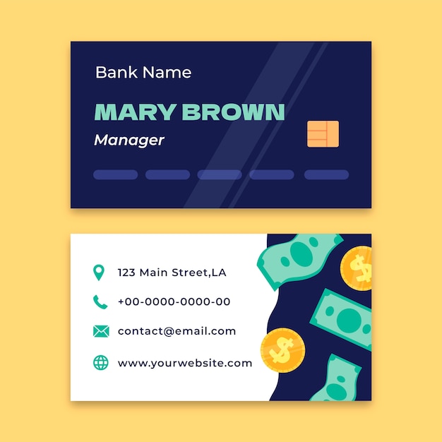 Vector banking business horizontal business card