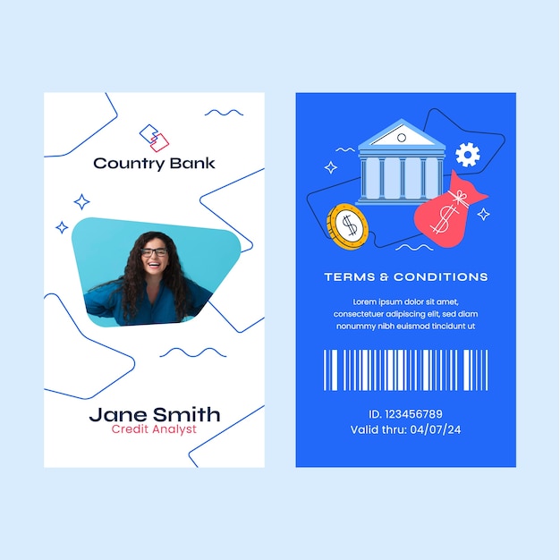 Banking business id card template