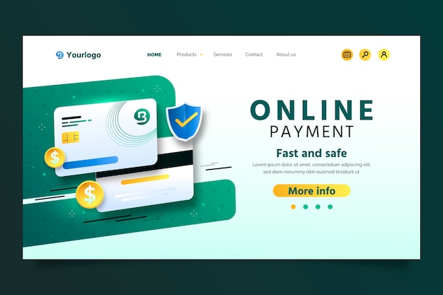 Vector banking business landing page template