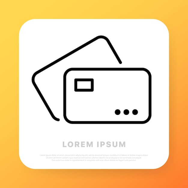 Vector banking card line icon credit debit currency card contactless payment online transactions shopping concept vector line icon for business and advertising