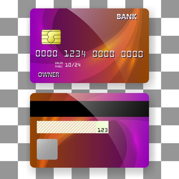 Vector banking card template background wave shine texture