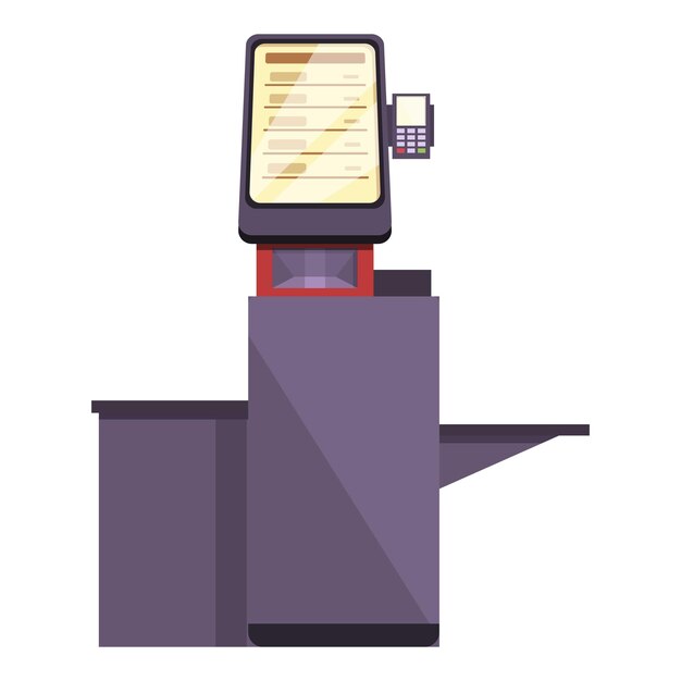 Banking device icon cartoon vector Automated machine control