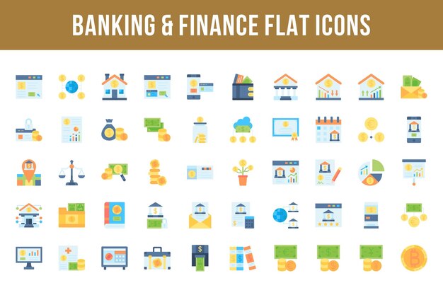 Banking and Finance Flat Multicolor Icons