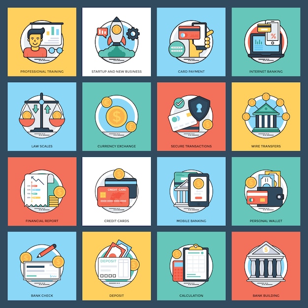 Banking and finance icon set