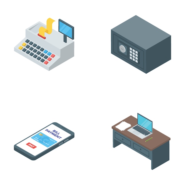  Banking and Finance Isometric Vectors