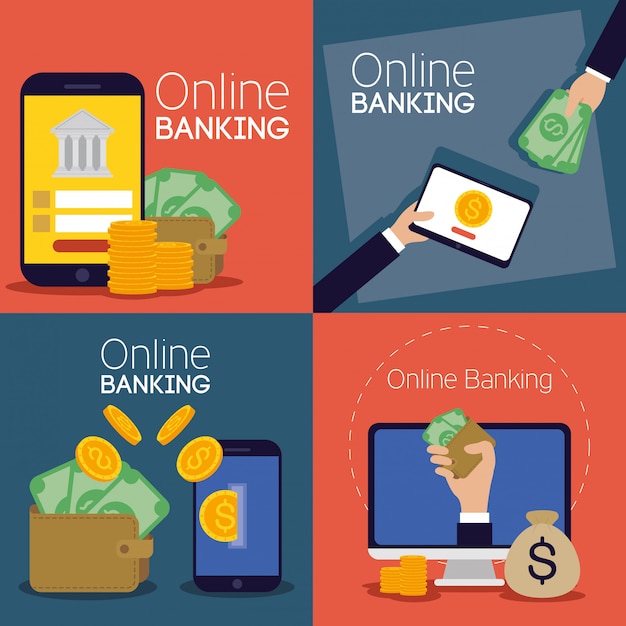 Banking online technology with electronic devices