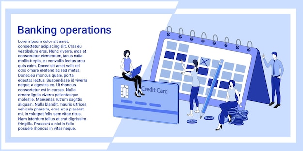 Banking operations People on the background of a calendar and credit cards calculate
