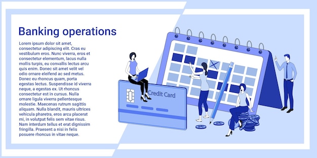銀行業務 カレンダーとクレジットカードの背景にいる人々が計算する