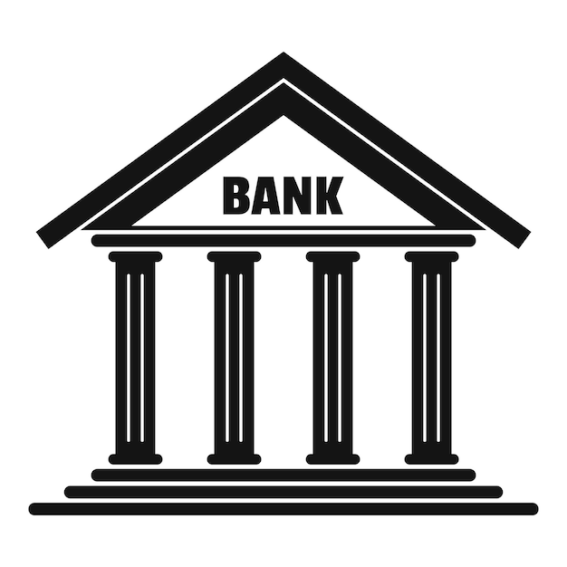 Bankpictogram Eenvoudige illustratie van bank vectorpictogram voor Web