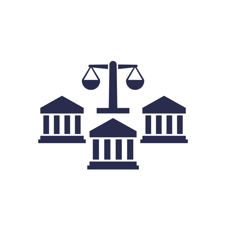 Vector bankrecht icoon met schalen