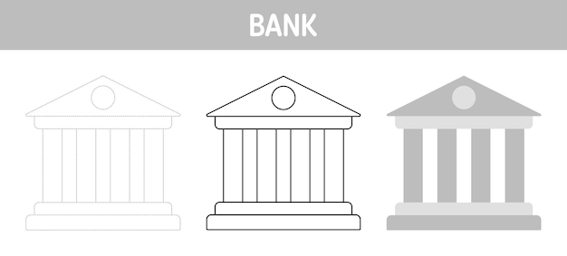 Banktraceer- en kleurwerkblad voor kinderen