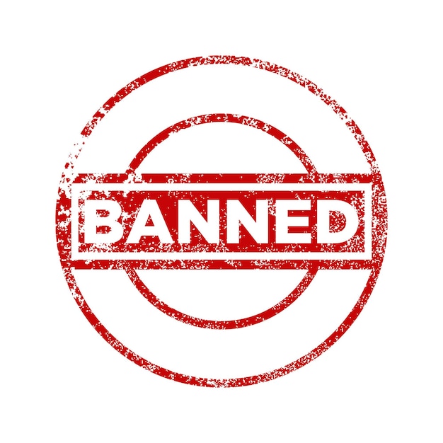 Banned red grunge stamp Banned stamp or label vector illustration