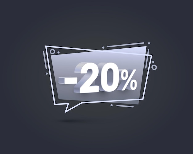 Banner 20 korting met aandelenkortingspercentage. vector illustratie