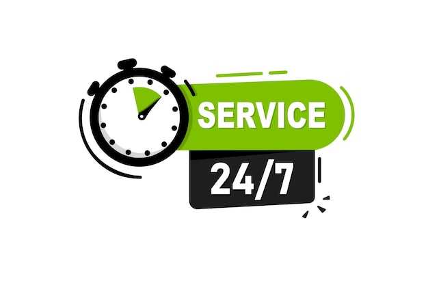 Banner 247 service vector pictogram