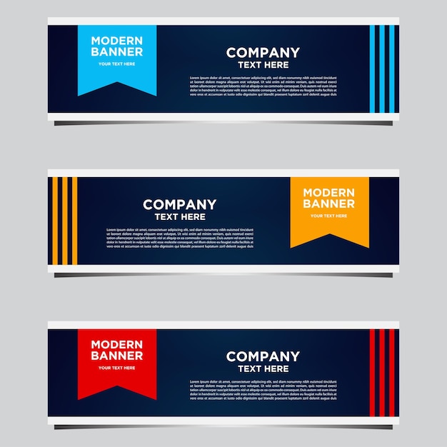 Vector banner abstract design templates for simple ads are very easy to use for companies or businesses