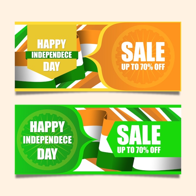 Banner advertising discount for the day of independence in india