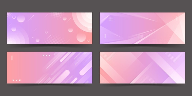 banner background abstract colorfulpink and purple pastelset collection eps 10