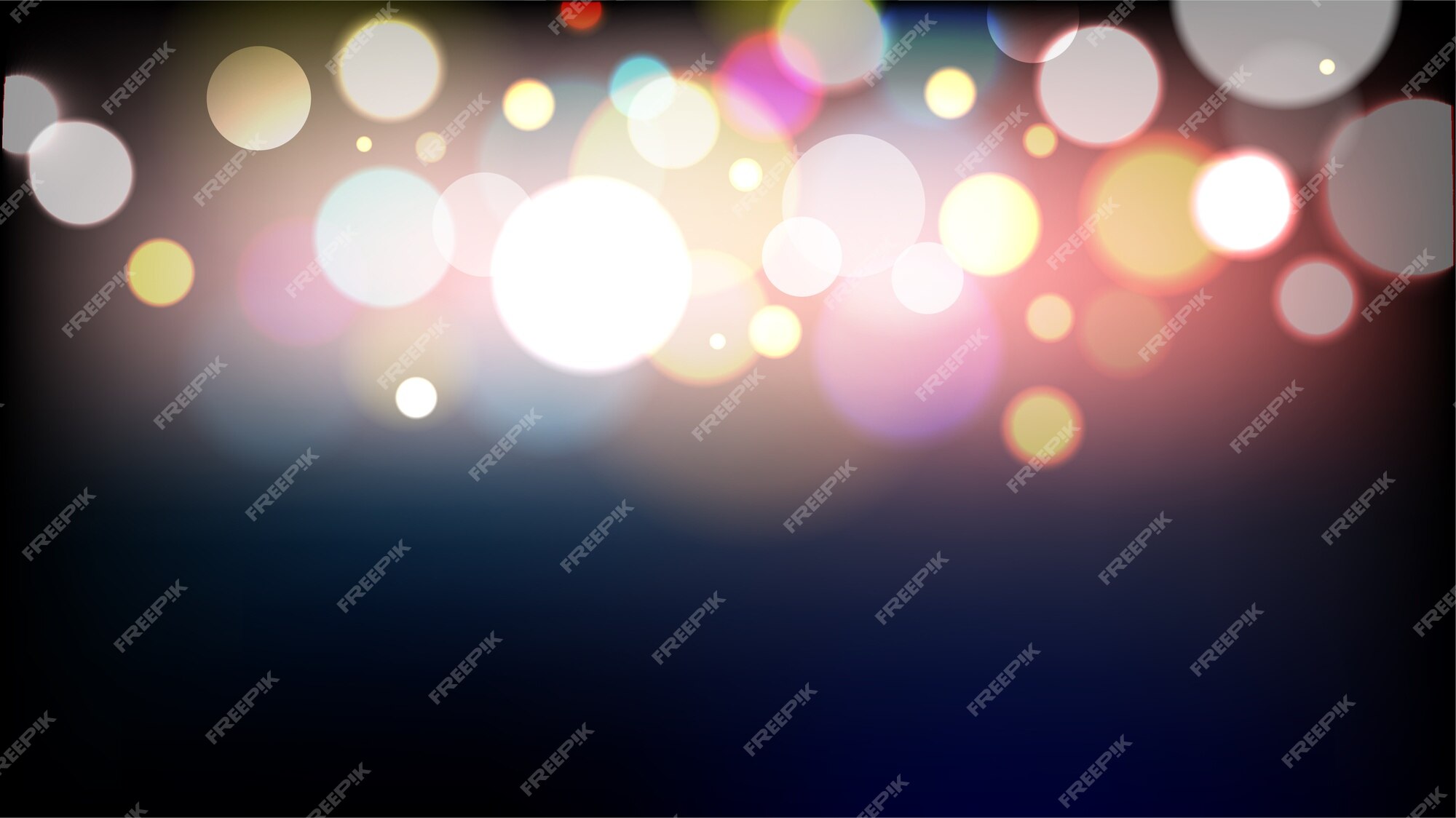 Premium Vector | Banner background blur bokeh colorful on dark lights