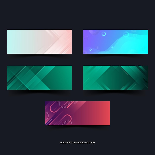 banner background colorful gradations slashes memphis abstract set collection eps 10