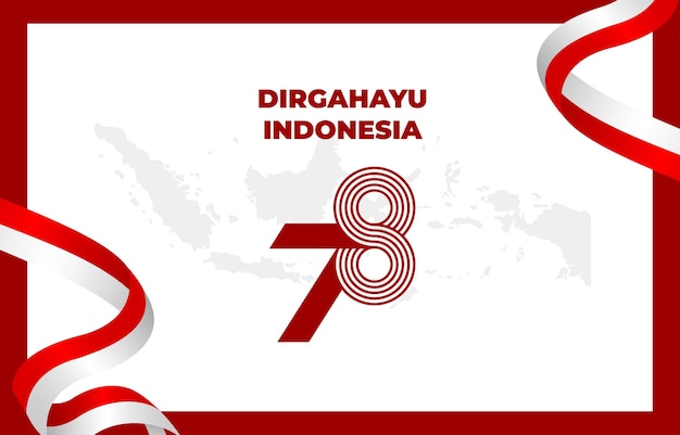 Vector banner background dirgahayu indonesia 78