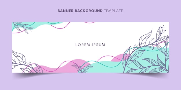 Banner Background Template Floral Vector Simple