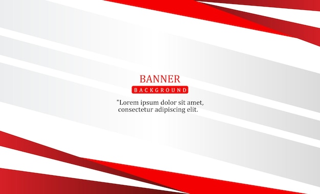 Vector banner background template with red and white color