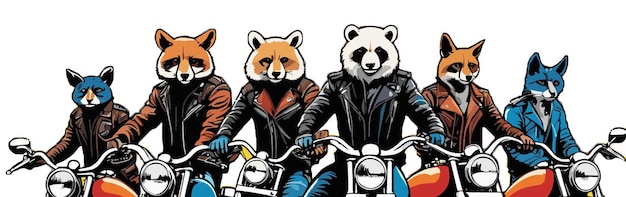 banner of biker animals