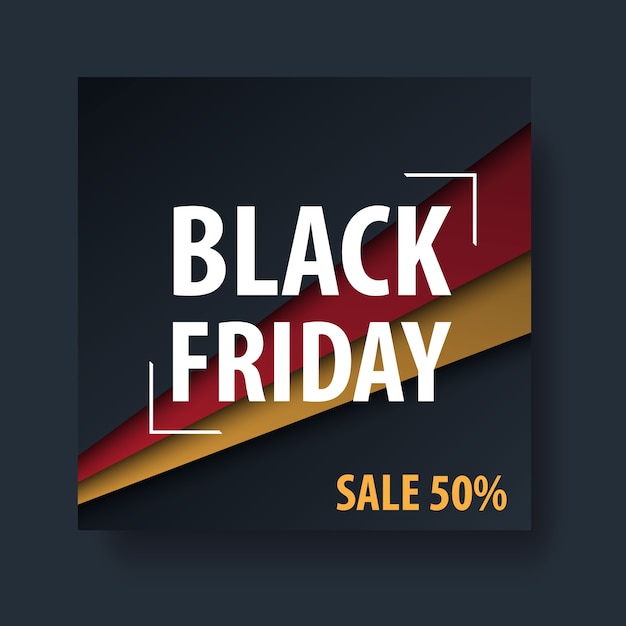 Banner for black friday black and red color