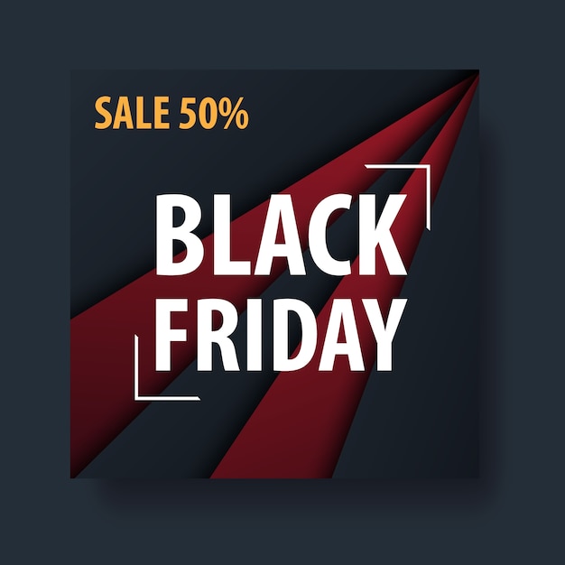 Banner for black friday black and red color