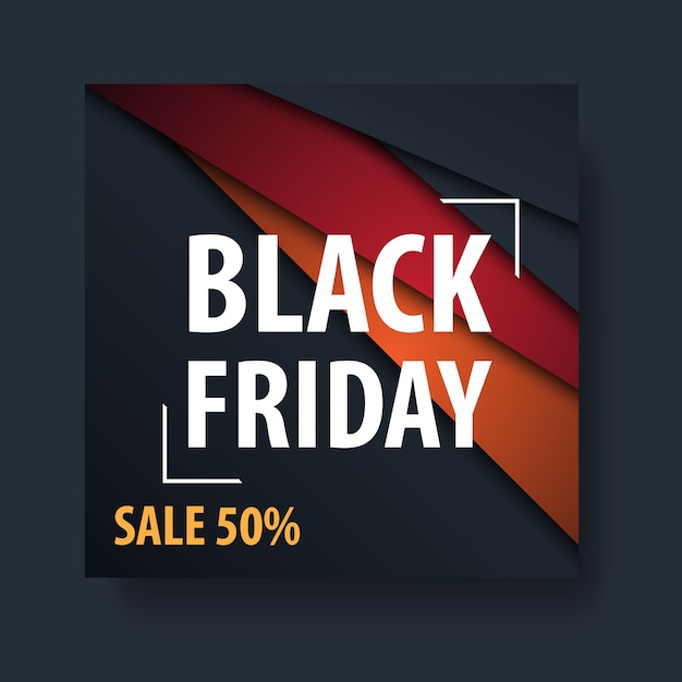 Vector banner for black friday black and red color