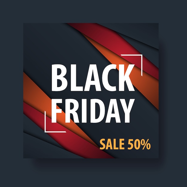 Banner for black friday black and red color