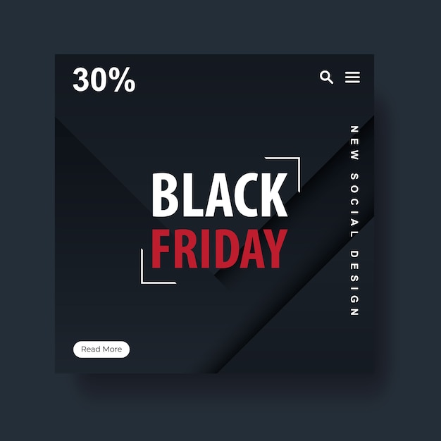 Vector banner for black friday black and red color