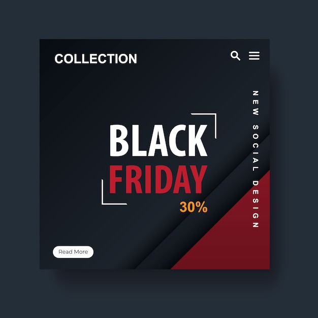 Banner for black friday black and red color