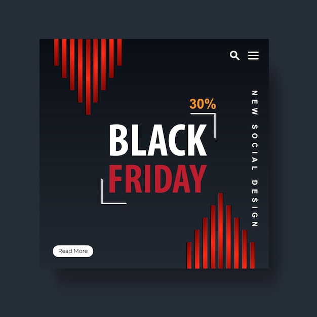 Vector banner for black friday black and red color