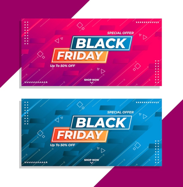 Banner black friday in modern gradient design template